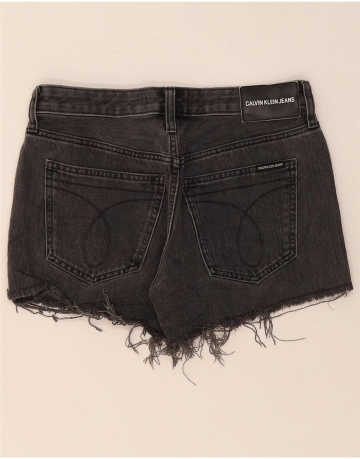 CALVIN KLEIN Dame Denim Shorts W27 Små Grå Bomuld