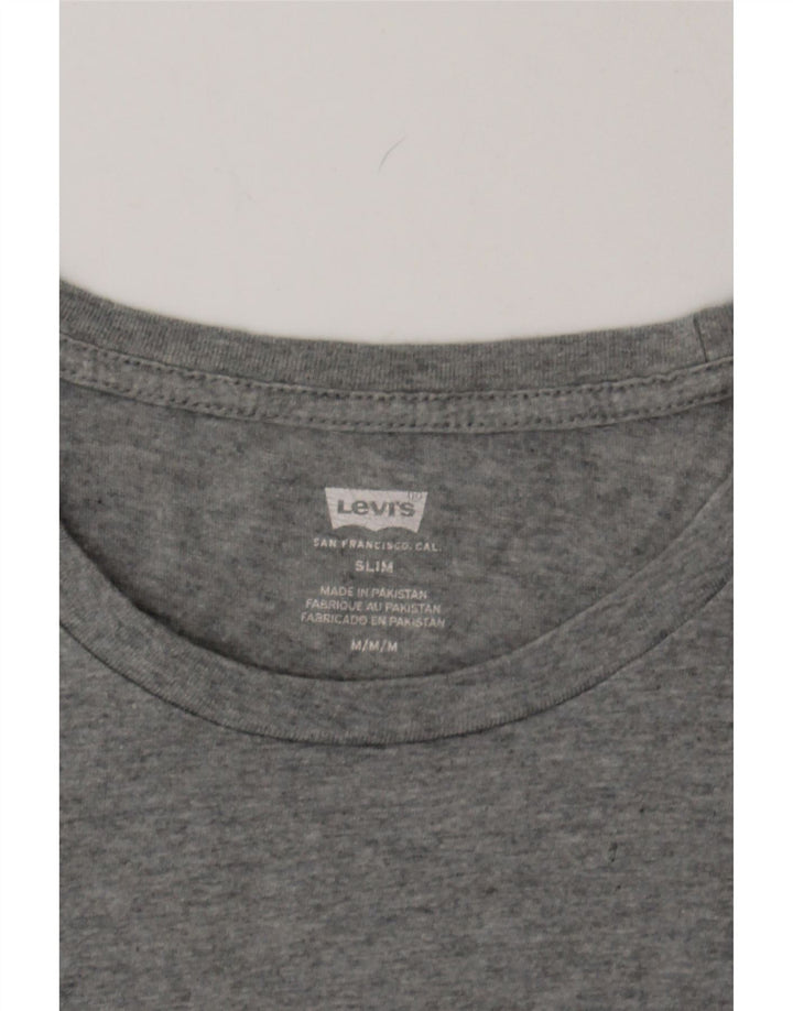 LEVI'S Mens Slim T-Shirt Top Medium Grey Cotton Vintage Levi's and Second-Hand Levi's from Messina Hembry 