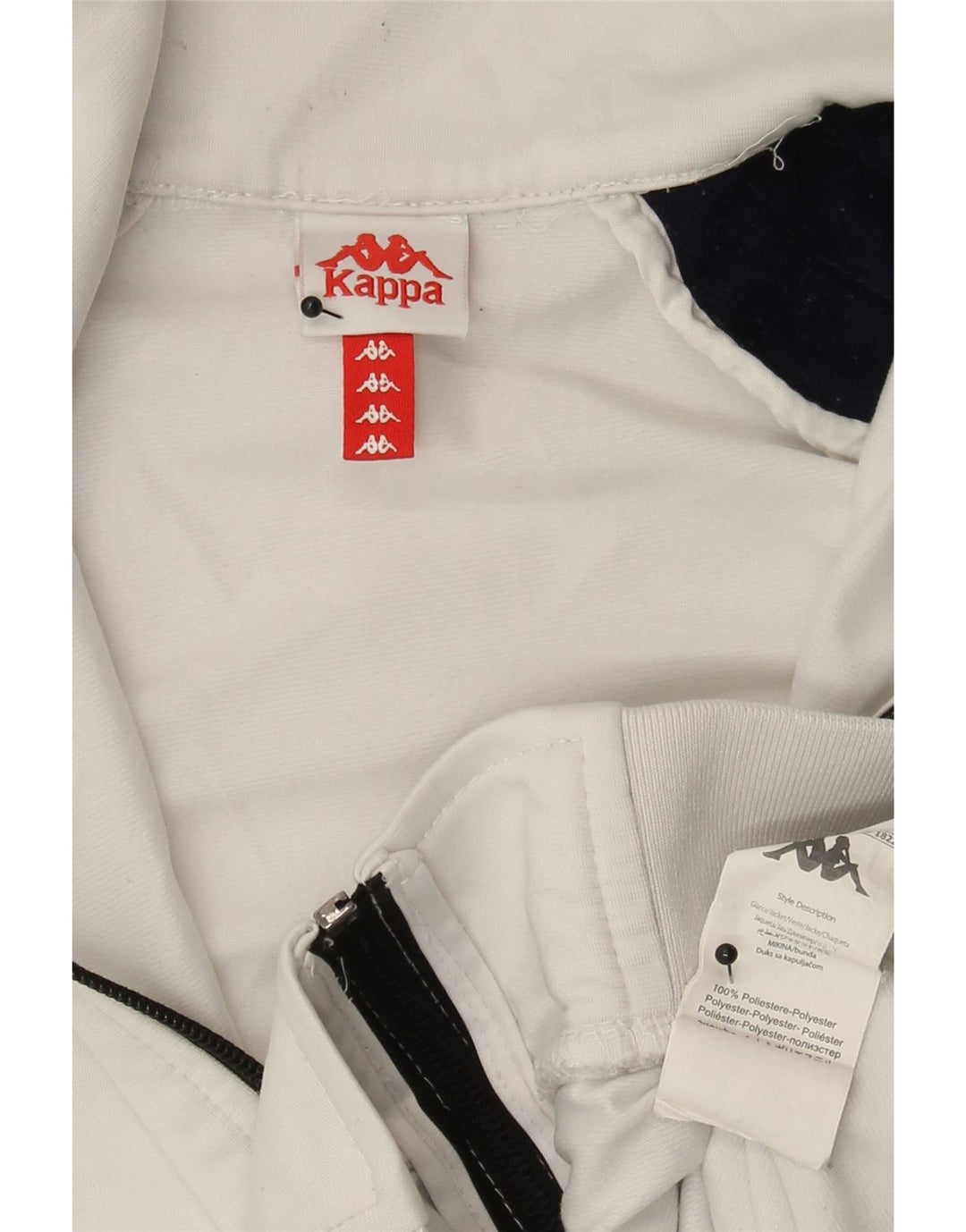 KAPPA Mens Tracksuit Top Jacket XS White Colourblock Polyester Vintage Kappa and Second-Hand Kappa from Messina Hembry 
