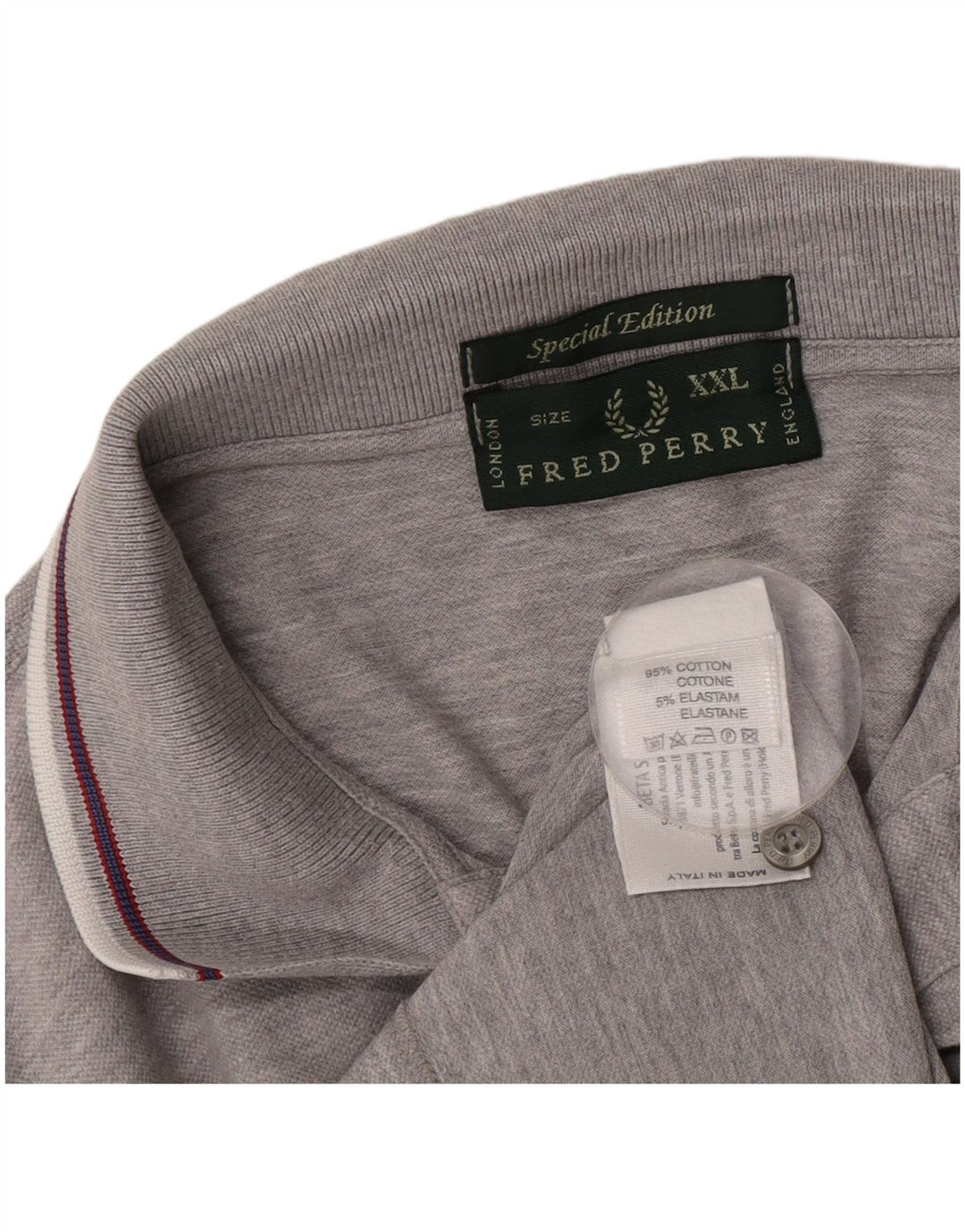 Fred Perry herre poloskjorte 2XL grå flækket bomuld