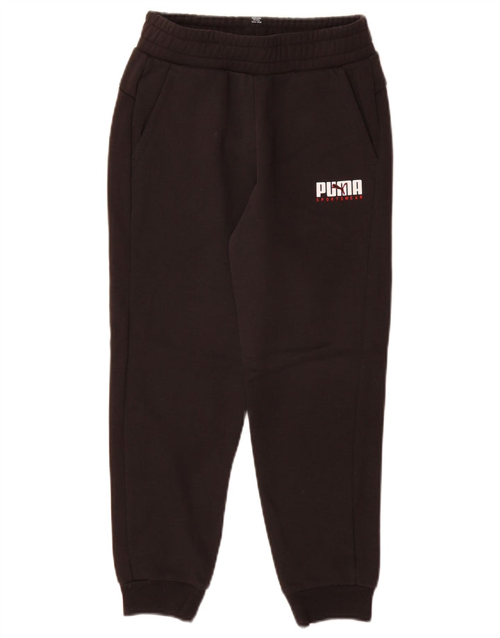 PUMA Boys Tracksuit Trousers Joggers 9-10 Years  Black Cotton