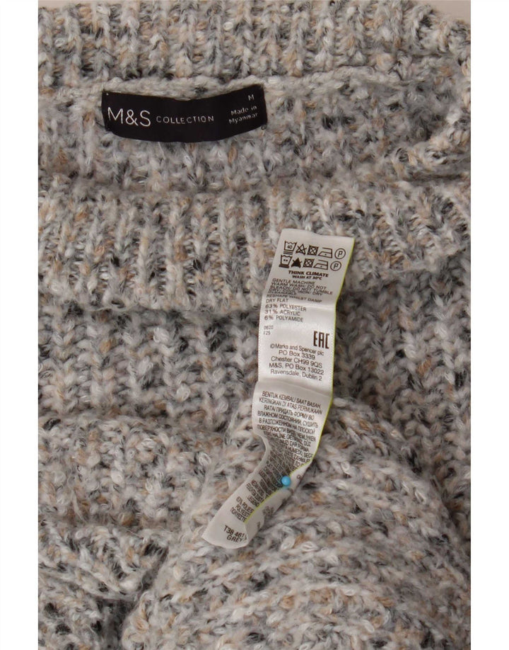 Marks & Spencer Herre Turtle Neck Jumper Sweater UK 14 Medium Grey Flecked