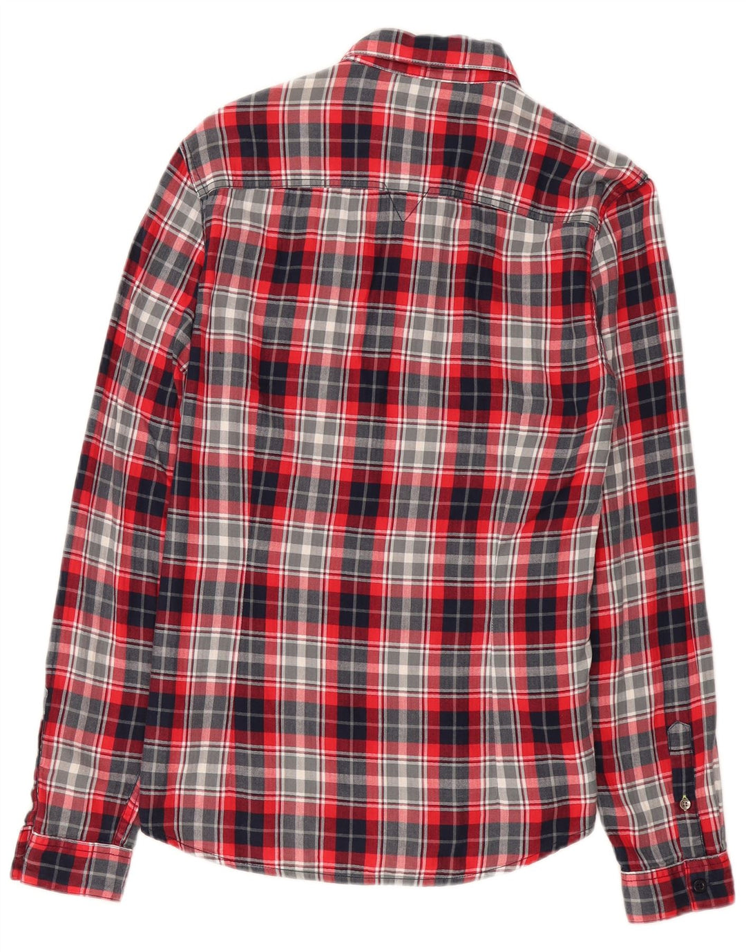 Guess Herre Slim Fit Flanellskjorte Lille Rød Plaid Bomuld