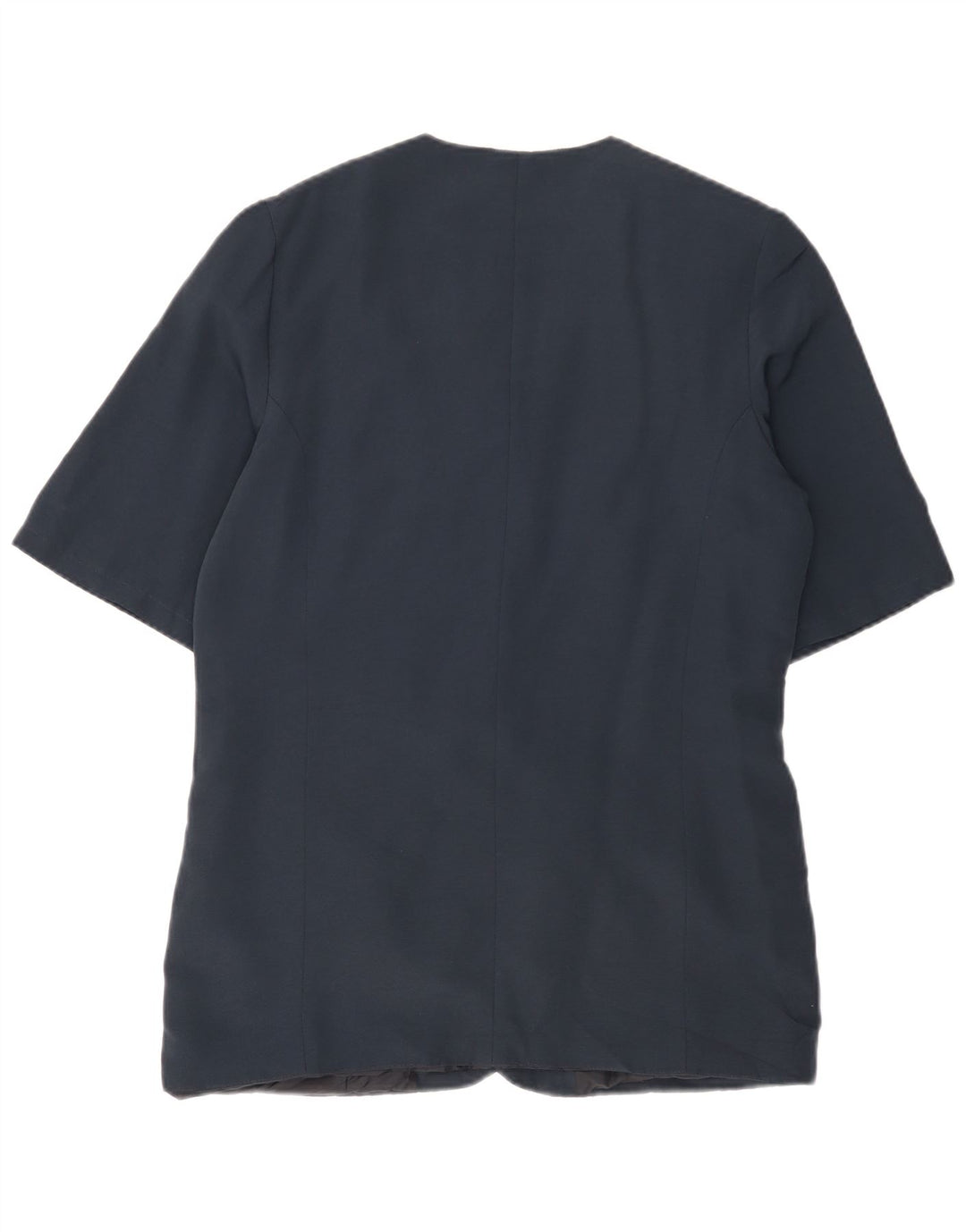 VINTAGE kortærmet 3-knaps blazerjakke til kvinder EU 38 Medium Navy Blue