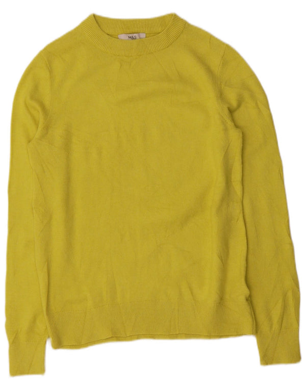 Marks & Spencer Dame Boat Neck Jumper Sweater UK 10 Small Yellow