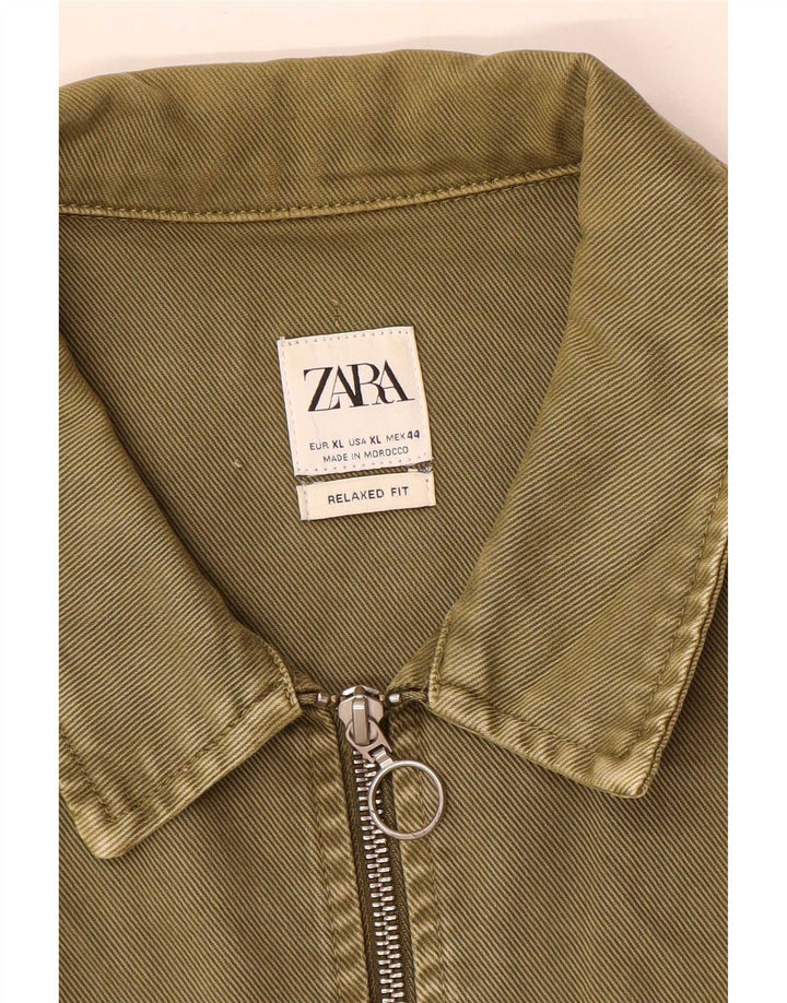 Zara Herre Relaxed Fit Utility Jacket UK 42 XL Khaki