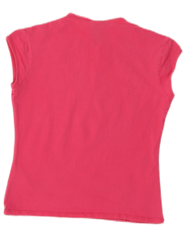 Nike Womens Crop T-Shirt Top UK 10/12 Medium Pink Cotton