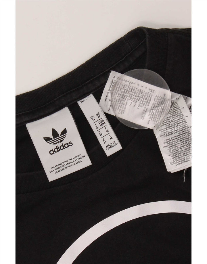 Adidas Herre grafisk T-shirt Top Medium Sort Bomuld