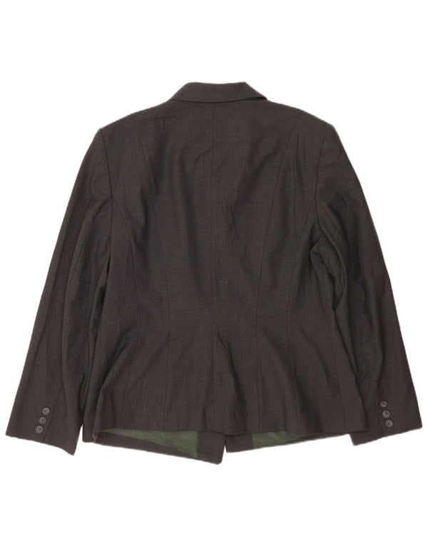 Laura Ashley Dame 5-knaps blazerjakke UK 18 XL Grå Uld