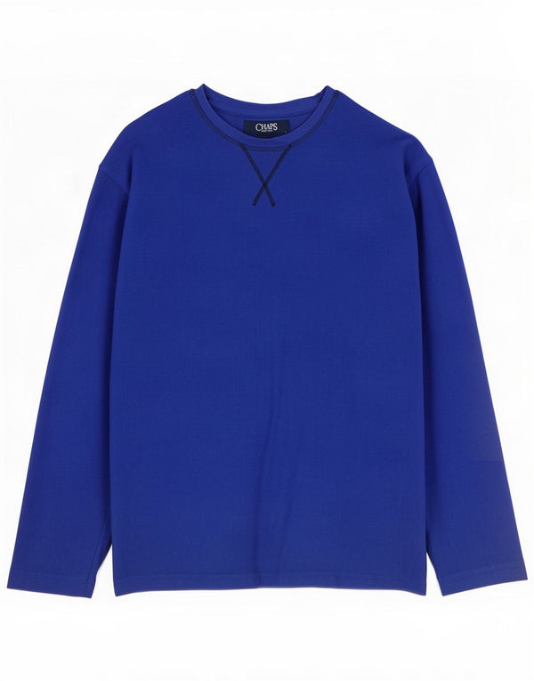 Chaps Mens Fleece Jumper Medium Blue Polyester
