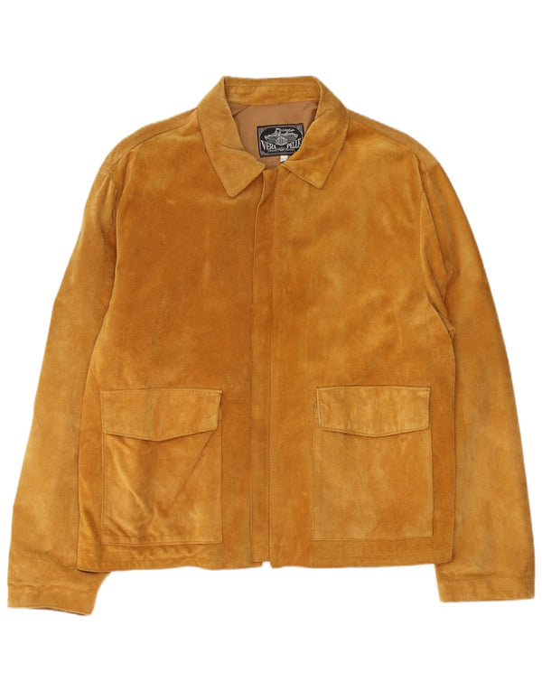 Vintage herre ruskindsjakke IT 54 2XL brunt læder