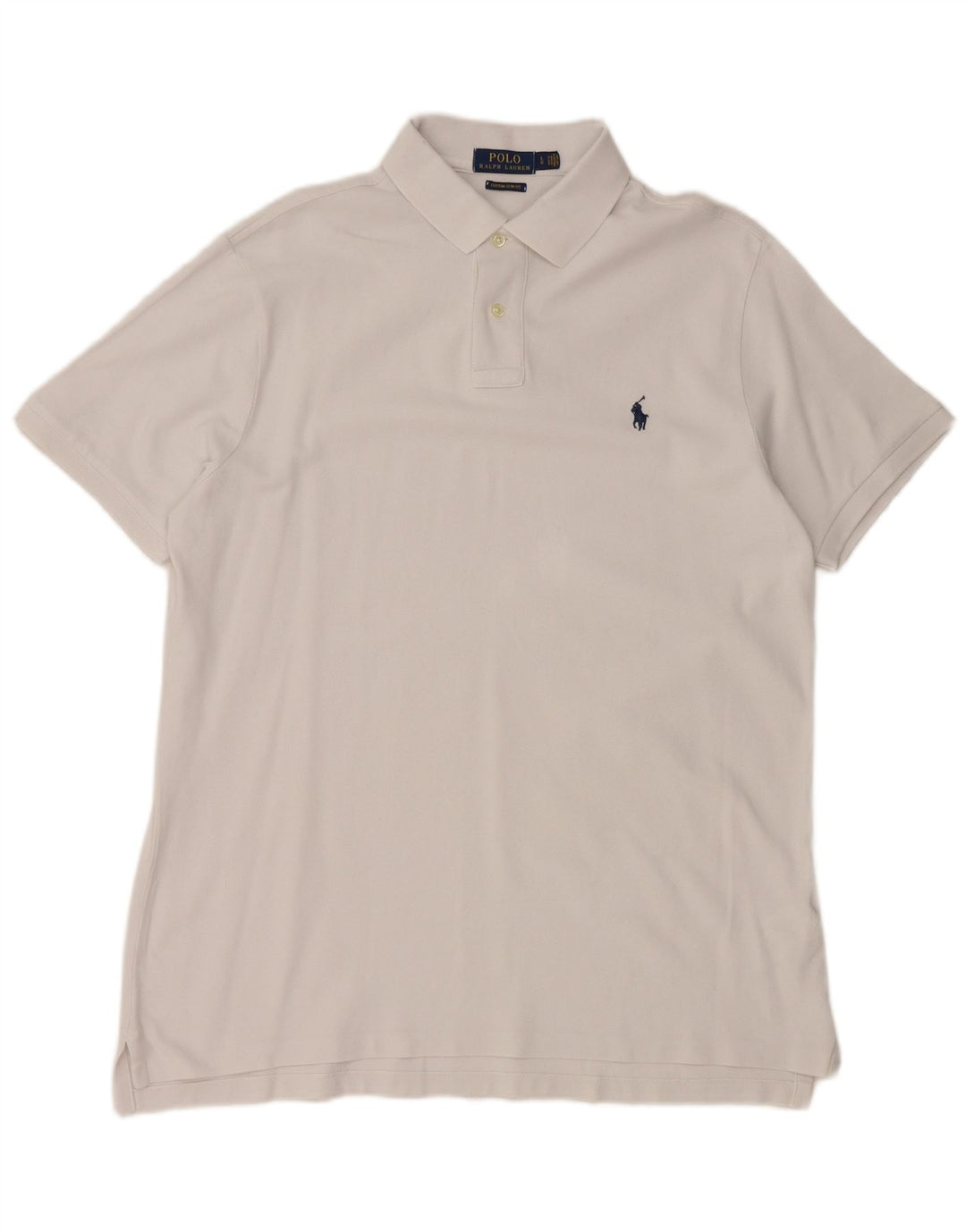 POLO RALPH LAUREN Herre Custom Slim Fit Polo Shirt Stor hvid bomuld