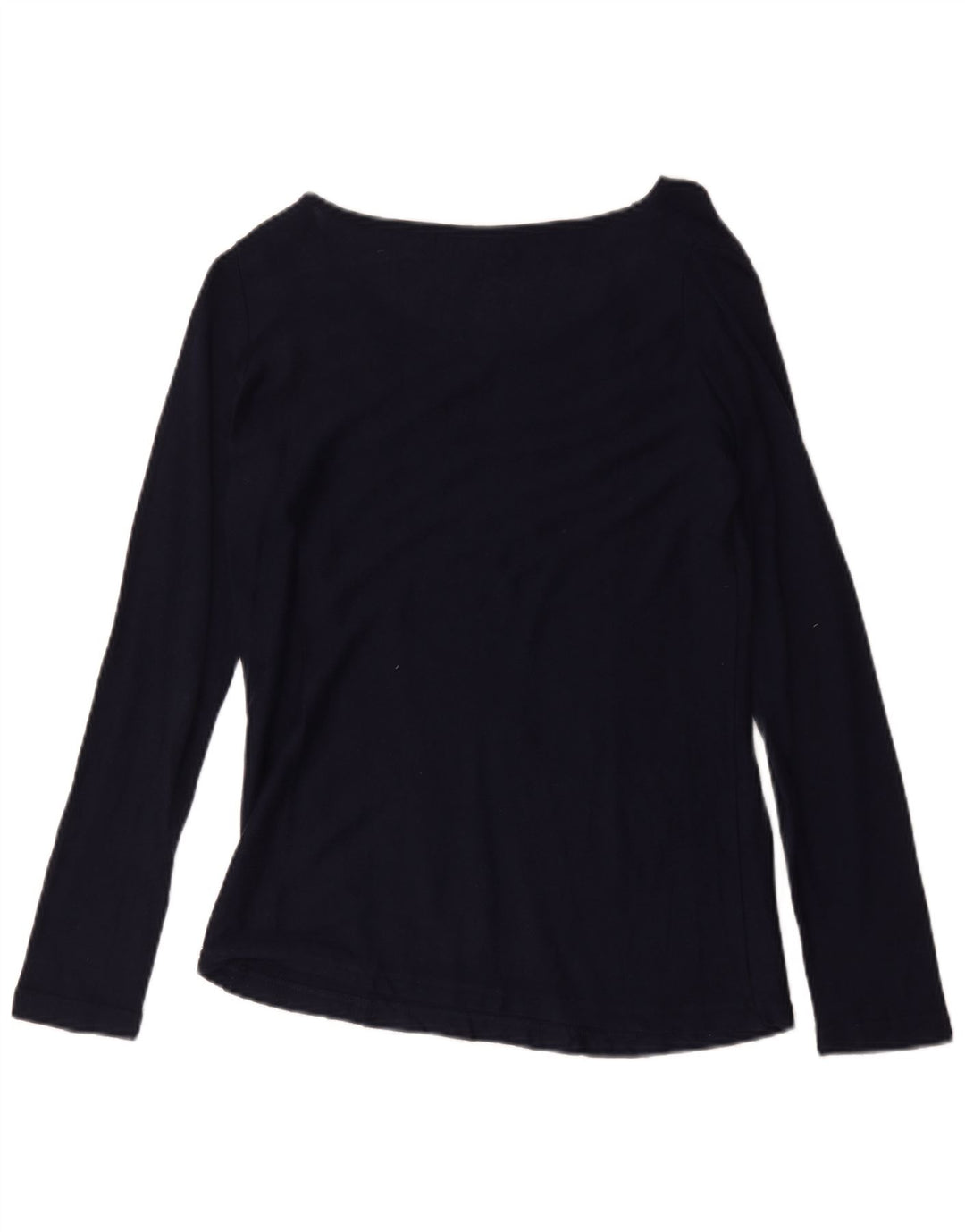 Zara Dame Top Langærmet UK 12 Medium Navy Blue Bomuld