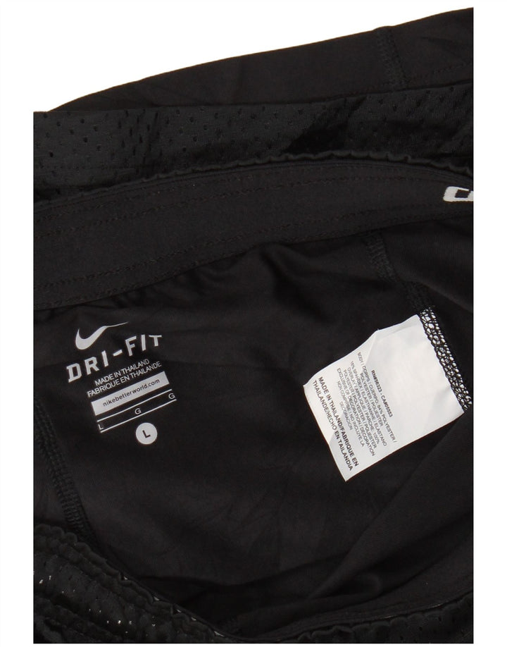 Nike Dame Dri Fit Sport Shorts UK 16 Large Black Polyester