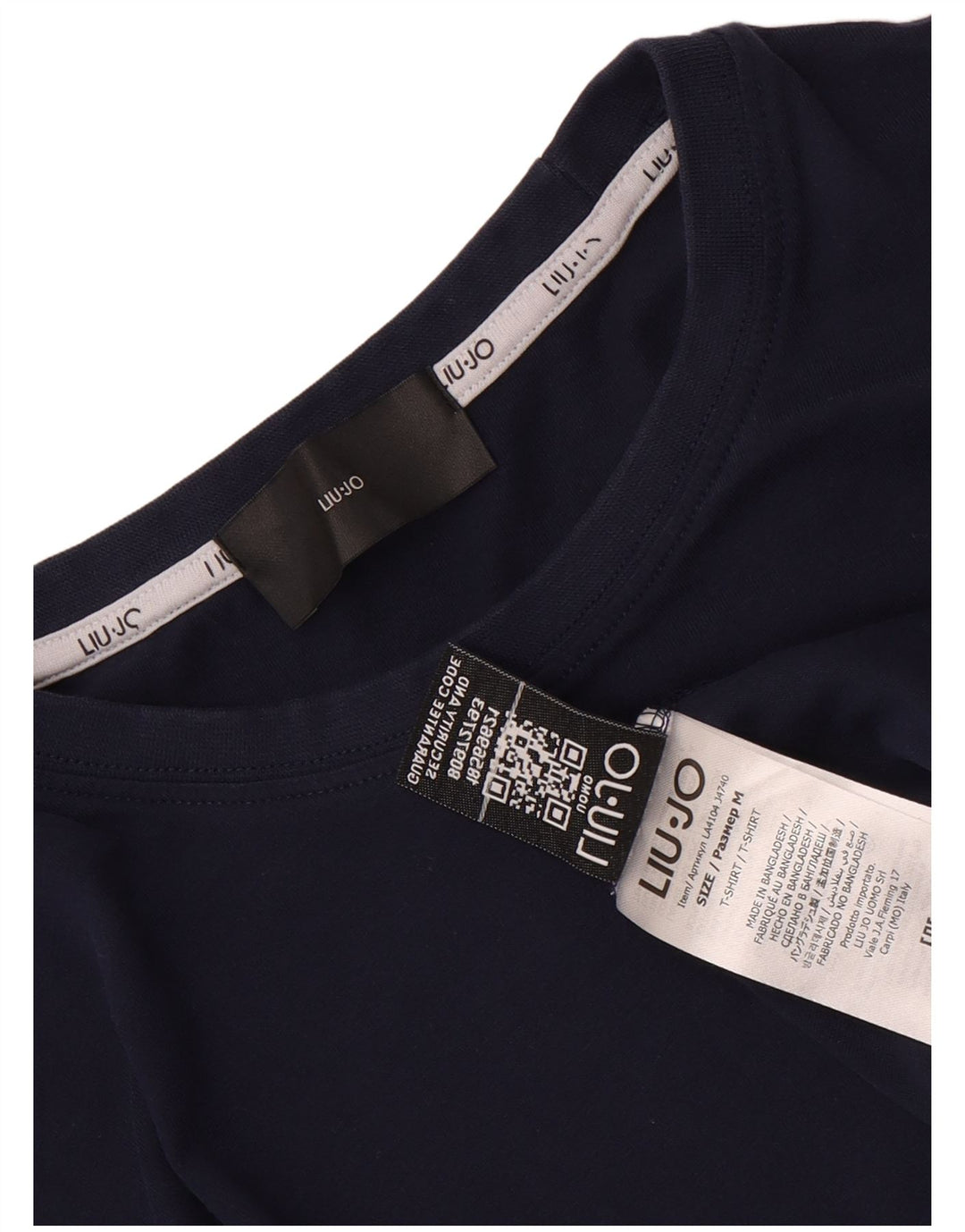 Liu Jo Herre T-Shirt Top Medium Marineblå Bomuld