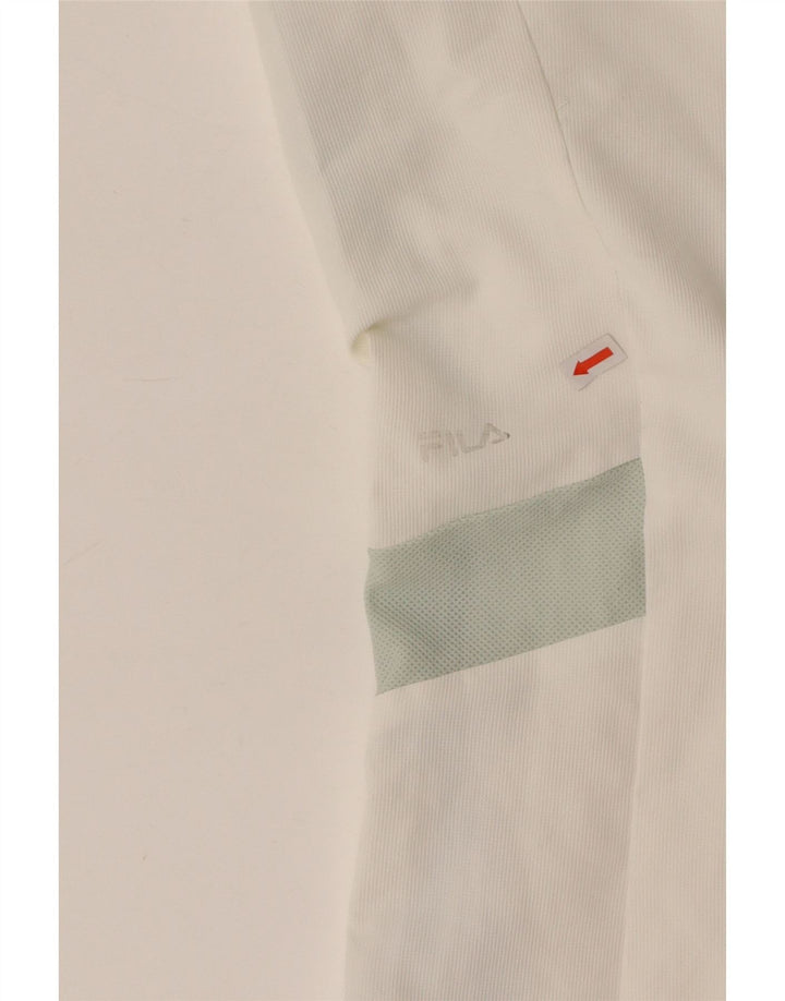 FILA Womens Tracksuit Trousers UK 14 Medium White Colourblock Polyester