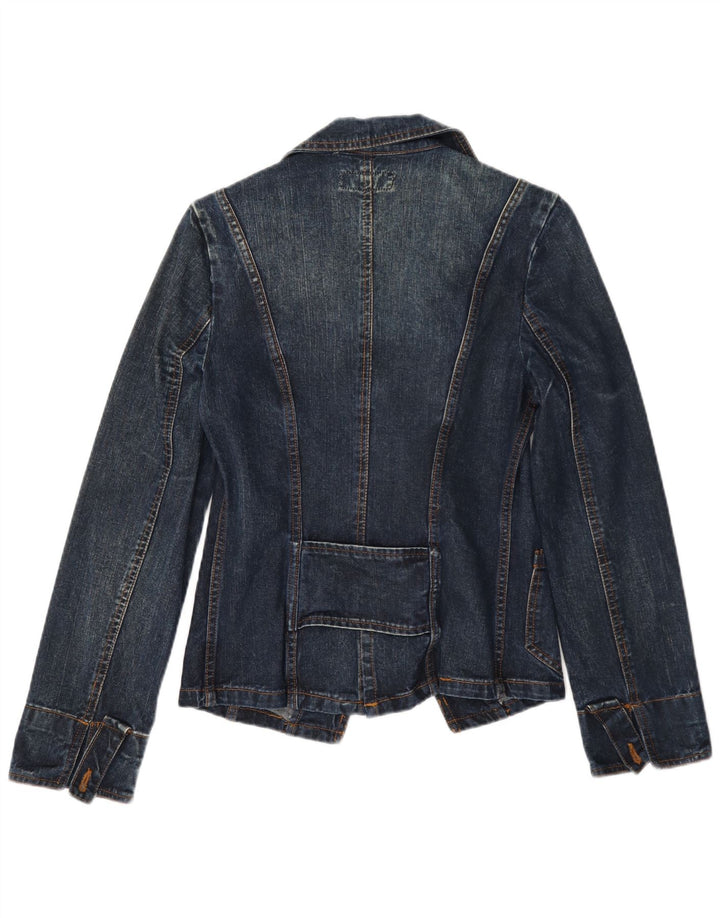 Vintage Dame Denim 1 Knap Blazer Jacket UK 10 Small Blue