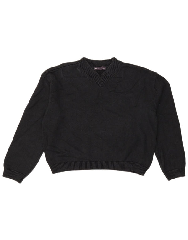 Marks & Spencer Womens Crop V-hals sweater UK 14 Medium Black