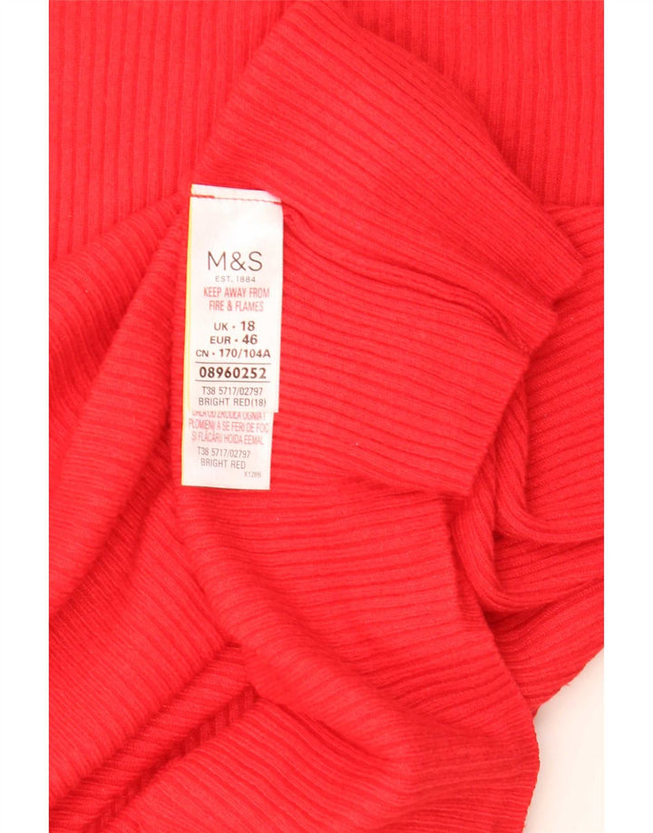 Marks & Spencer T-shirt top til kvinder UK 18 XL Rød viskose