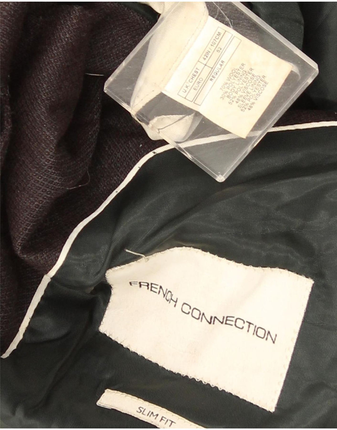 French Connection Herre 2 Button Blazer Jacket UK 42 XL Grå Uld Klassisk