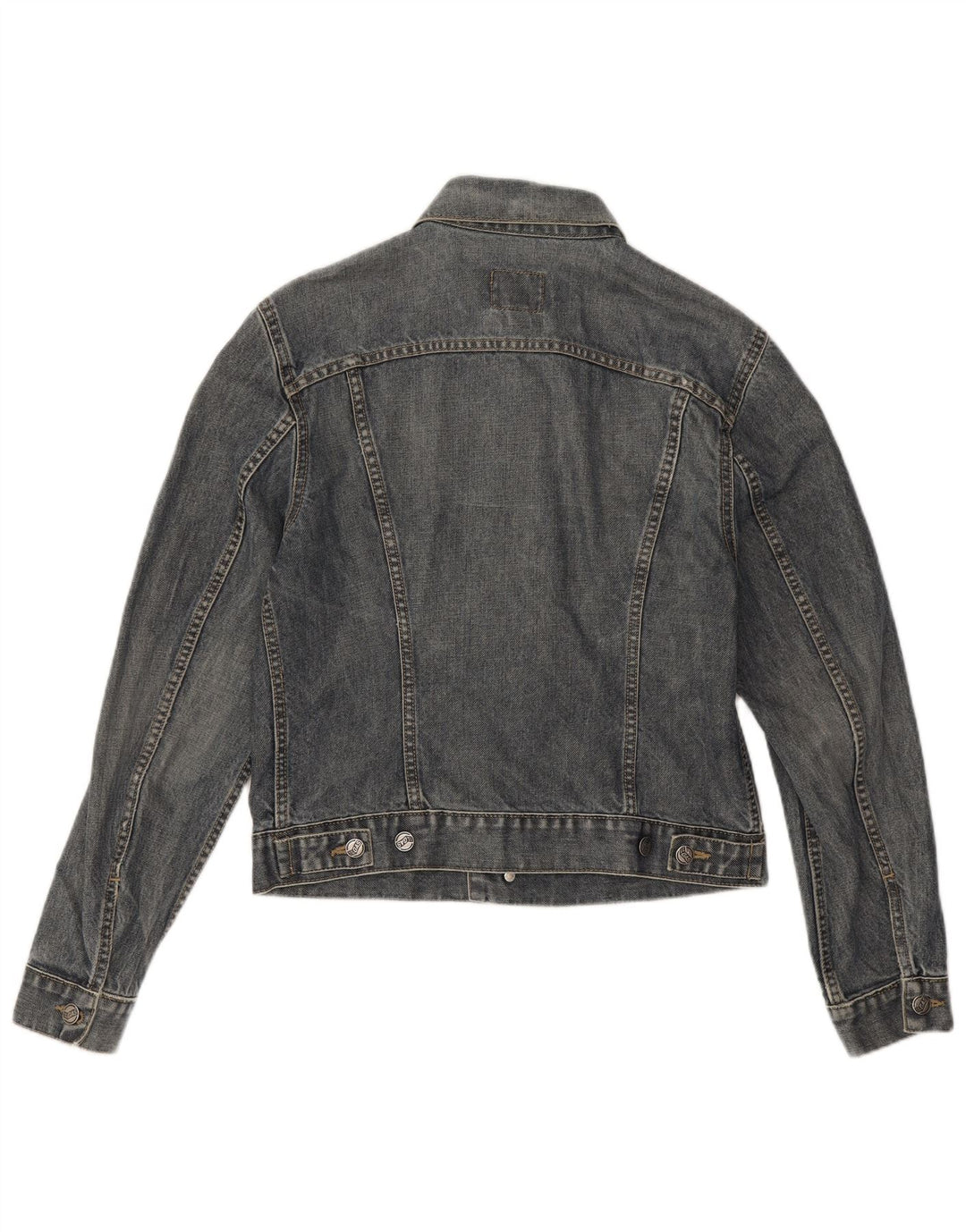 Gas Dame Crop Denim Jacket UK 14 Medium Blue Cotton