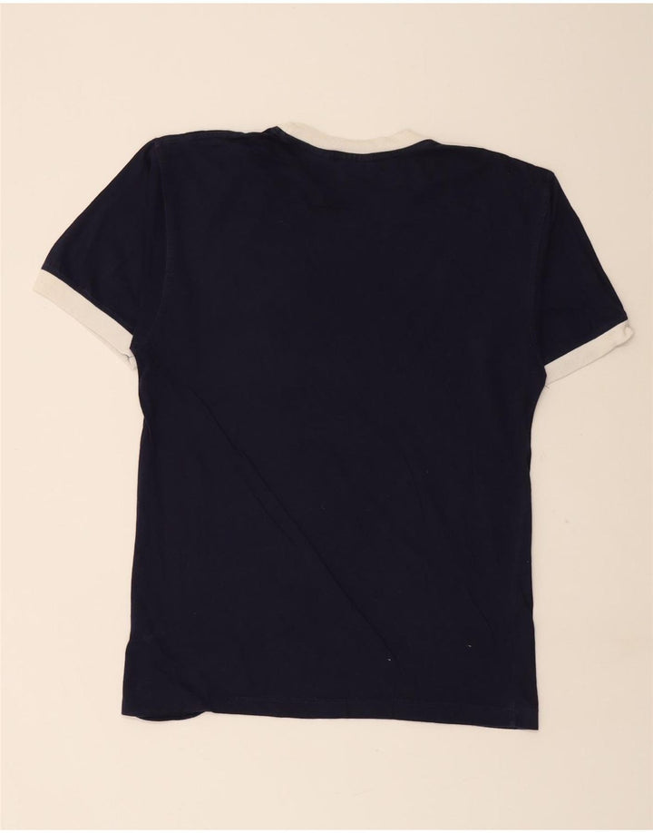 FILA Herre grafisk T-shirt Top Medium Marineblå Bomuld