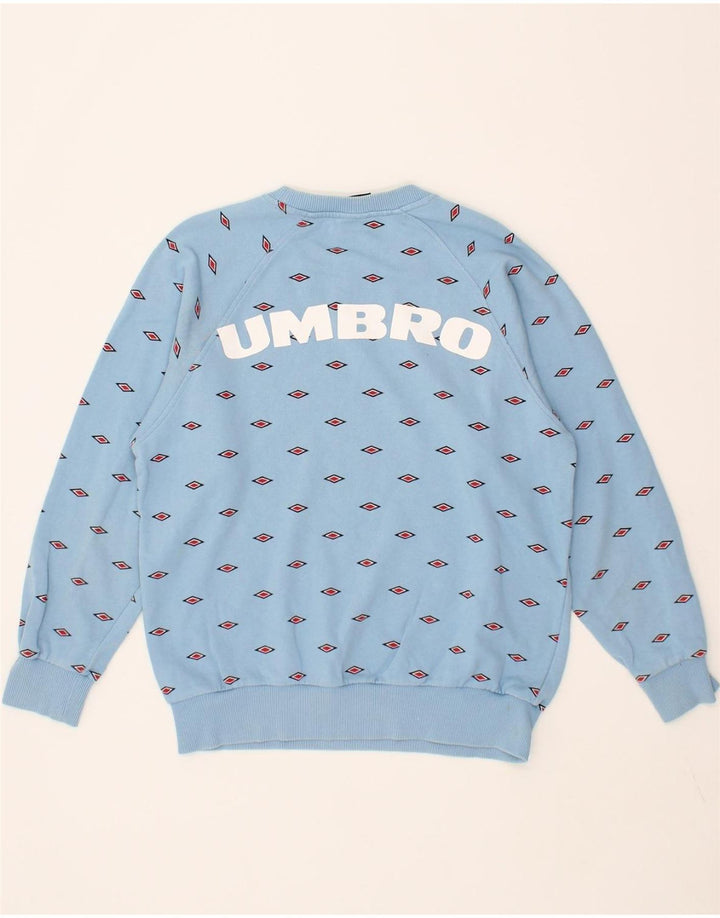 UMBRO Womens Graphic Sweatshirt Jumper UK 14 Medium Blue Cotton Vintage Umbro and Second-Hand Umbro from Messina Hembry 