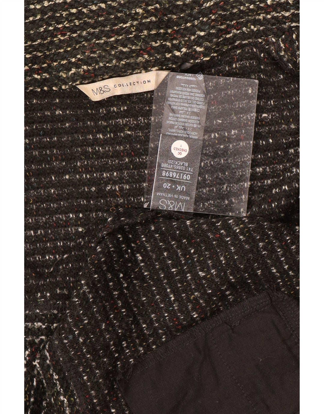 Marks & Spencer Womens Open Cardigan Sweater UK 20 2XL Sort Flecked