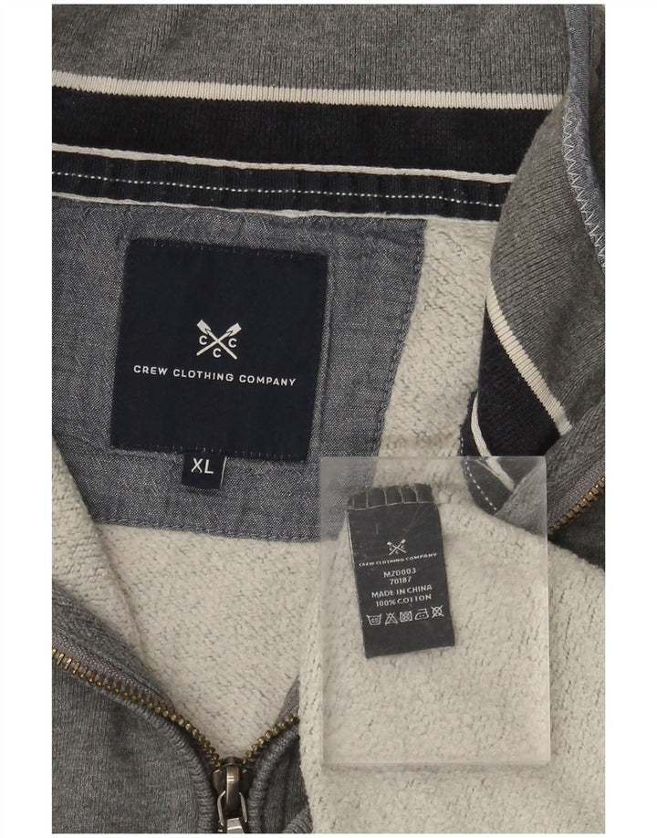 CREW TØJ Herre Zip Neck Sweatshirt Jumper XL Grå Bomuld
