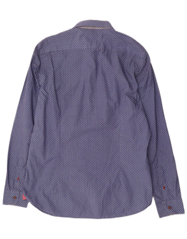 Ted Baker Herreskjorte str. 4 Large Blue Spotted Cotton