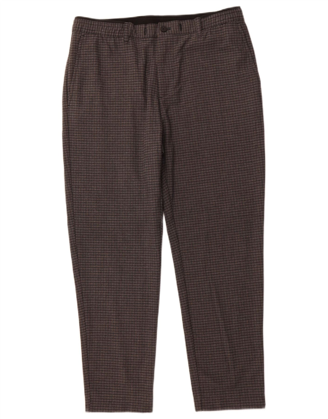 ZARA koniske chinosbukser til kvinder store W34 L27 grå ternet