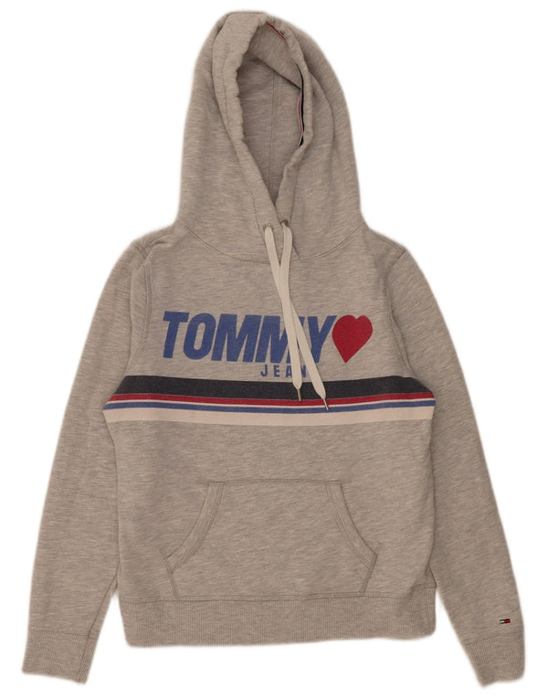 Tommy Hilfiger Grafisk hættetrøje til kvinder UK 10 Lille grå bomuld