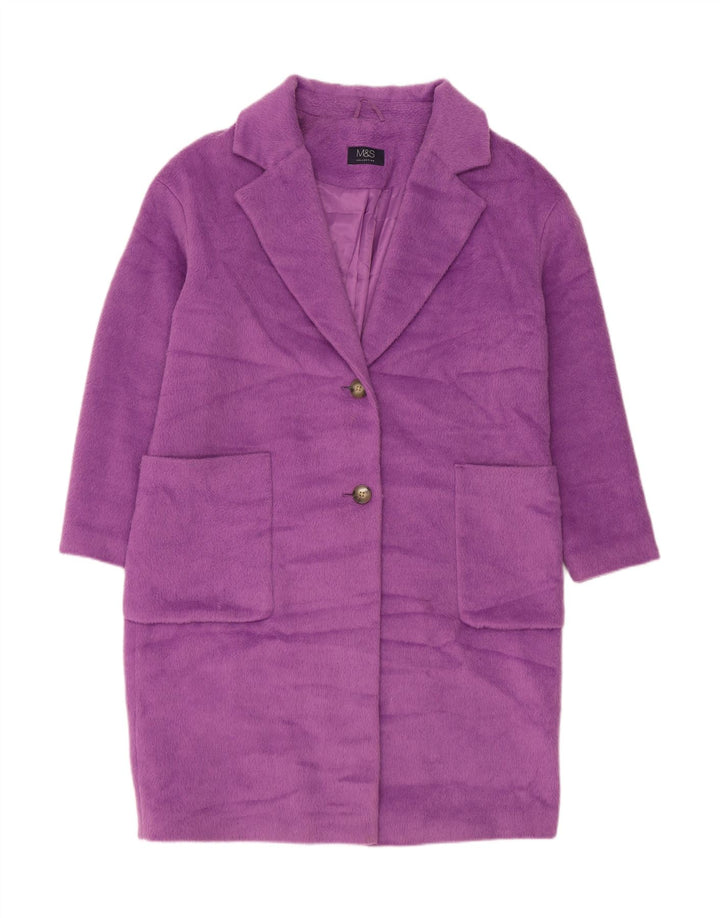 Marks & Spencer Dameoverfrakke UK 14 Large Purple Polyester
