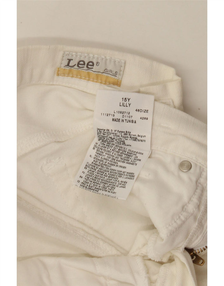 LEE Piger Lilly Straight Jeans 14-15 år W28 L26 Hvid Bomuld