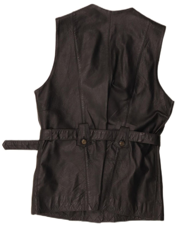 Ny Hurtig dame læder Gilet EU 38 medium sort læder
