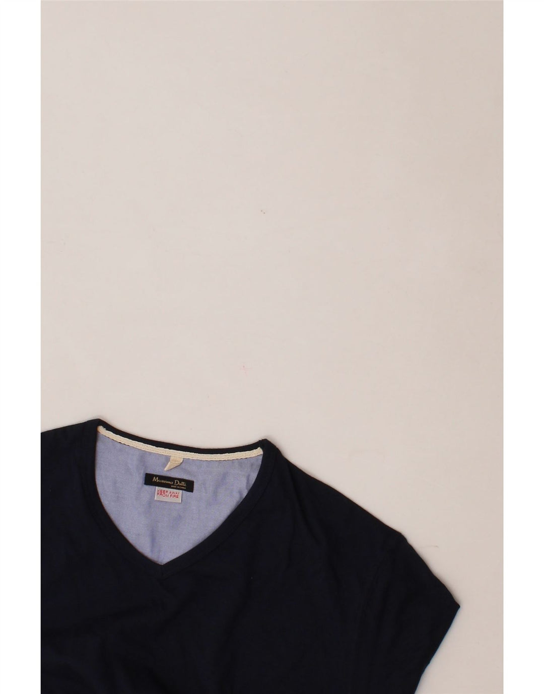 MASSIMO DUTTI Womens T-Shirt Top UK 14 Medium Navy Blue Cotton Vintage Massimo Dutti and Second-Hand Massimo Dutti from Messina Hembry 