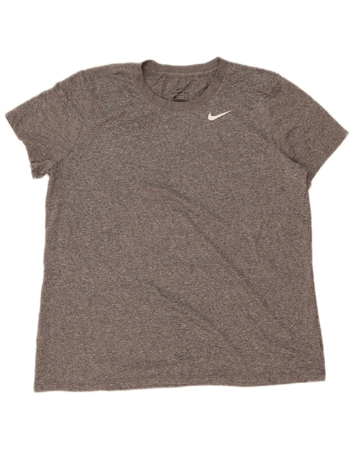 Nike Herre Dri Fit T-Shirt Top XL Grå Flecked