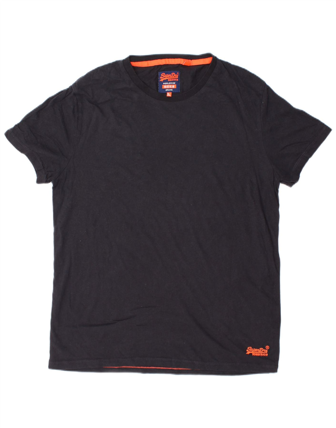 SUPERDRY T-shirt top til mænd 2XL marineblå bomuld