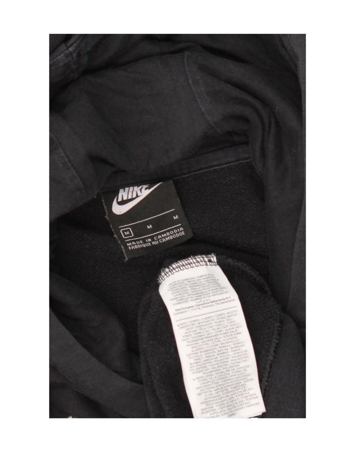 NIKE Womens Oversized Graphic Hoodie Jumper UK 14 Medium Black Cotton Vintage Nike and Second-Hand Nike from Messina Hembry 