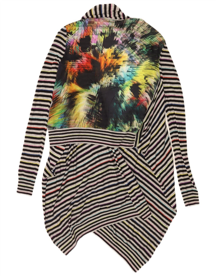 Ted Baker Dame Asymmetrisk Cardigan Sweater Størrelse 2 Lille Flerfarvet