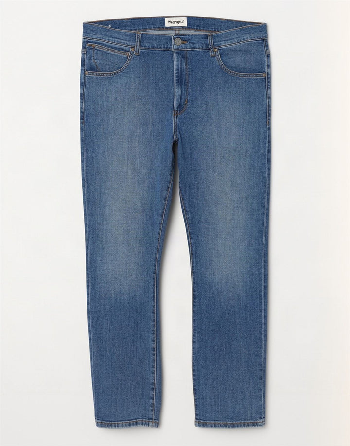 Wrangler Herre Larston Slim Jeans W36 L32 Blå Bomuld