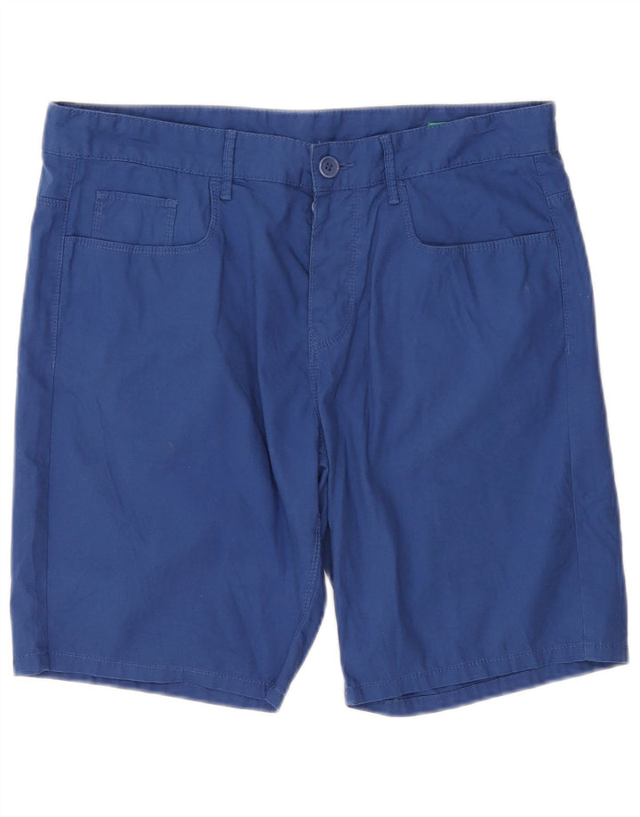 BENETTON Mens Casual Shorts W34 Large Blue Cotton