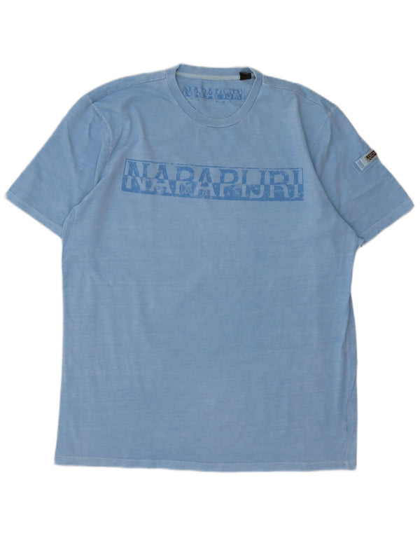 Napapijri Herre Geographic Graphic T-Shirt Top 2XL Blå