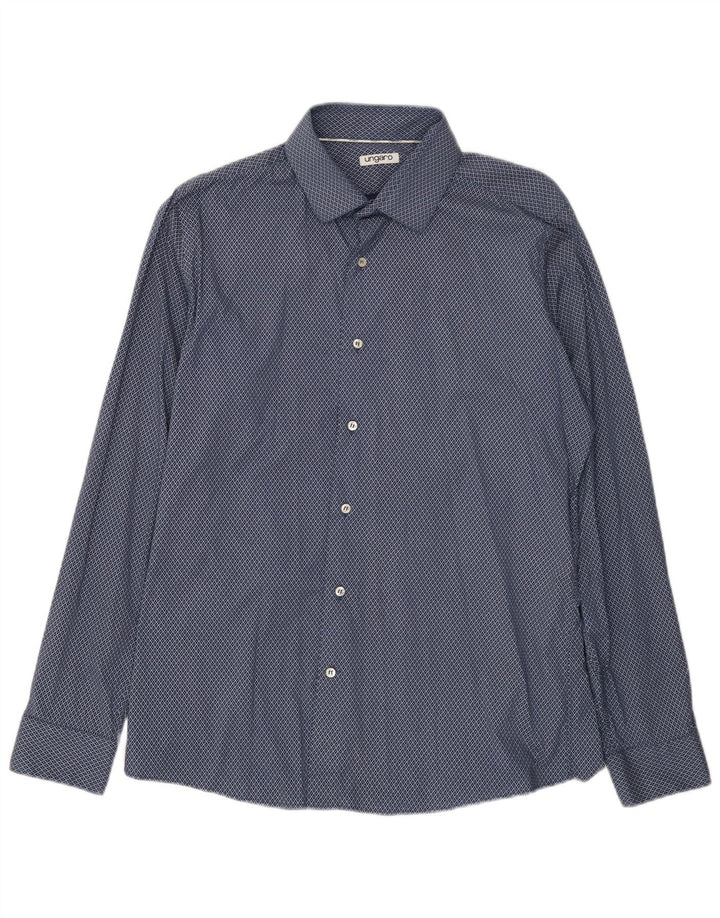 Ungaro Herreskjorte str. 17 43 XL Marineblå Geometrisk