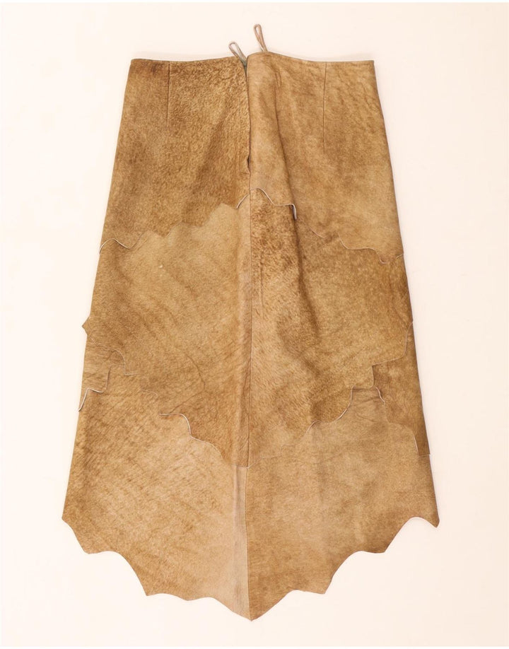 Benny Womens asymmetrisk ruskindsnederdel EU 36 Lille W25 brunt læder