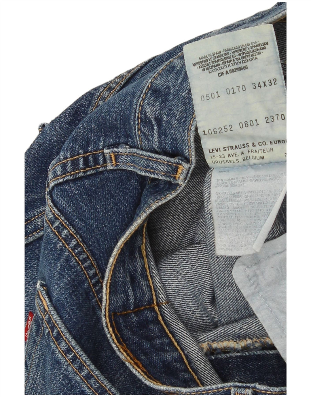 Levi's Herre Capri Jeans Str. 34 W34 L17 Blå Bomuld