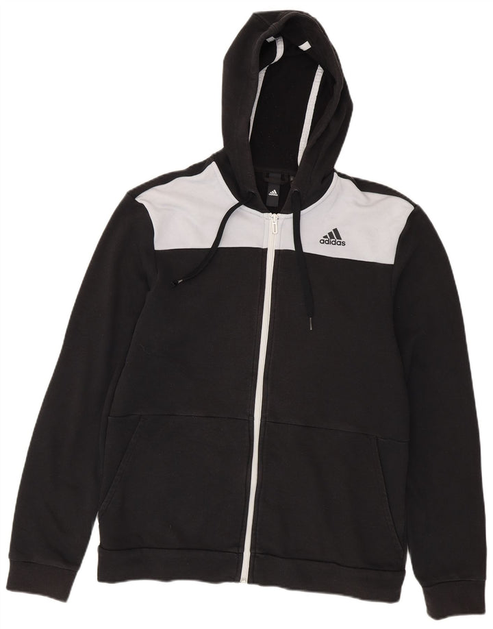 Adidas Hættetrøje med lynlås til mænd Medium Sort Colourblock Bomuld