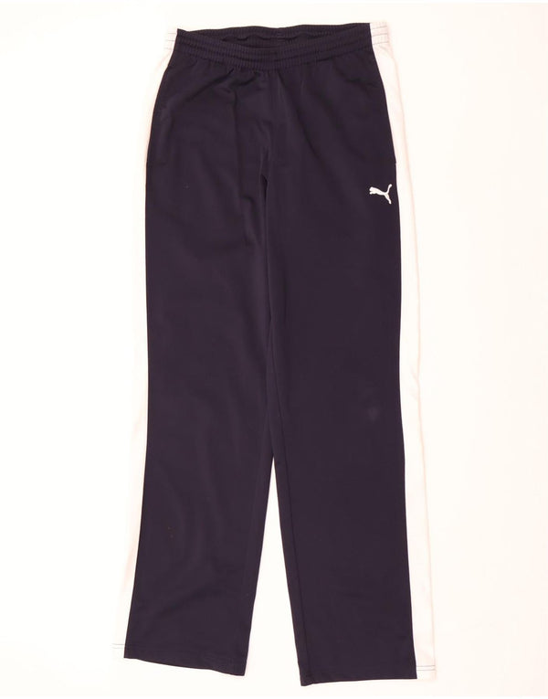 Puma Mens Tracksuit Trousers Medium Navy Blue Colourblock Polyester