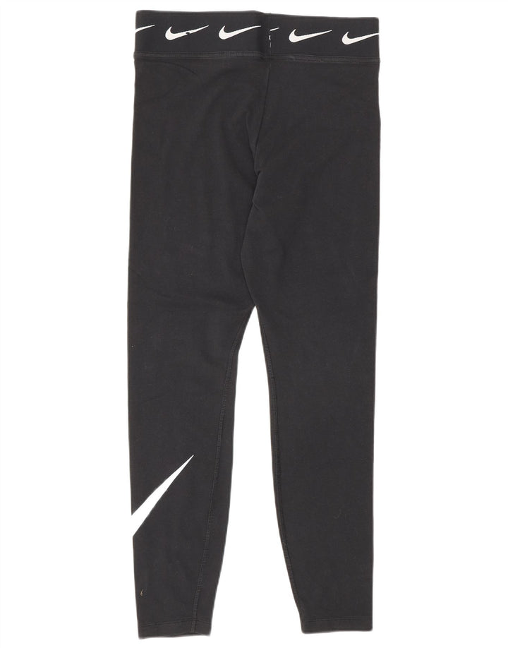 Nike Dame Grafiske Leggings UK 12 Medium Sort Bomuld