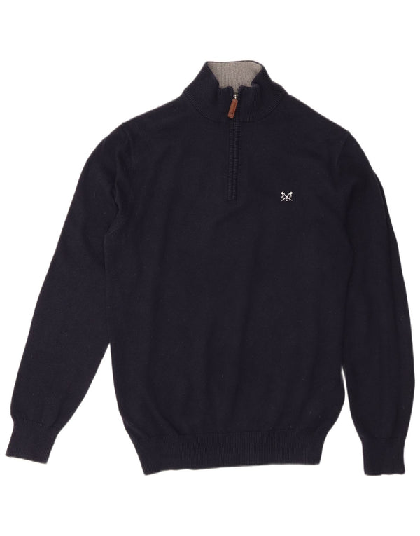 Besætningstøj Herre Zip Neck Jumper Sweater Medium Navyblå Bomuld